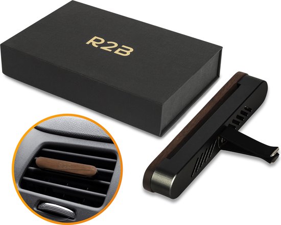 R2B Autoparfum Met Houder Walnoothout